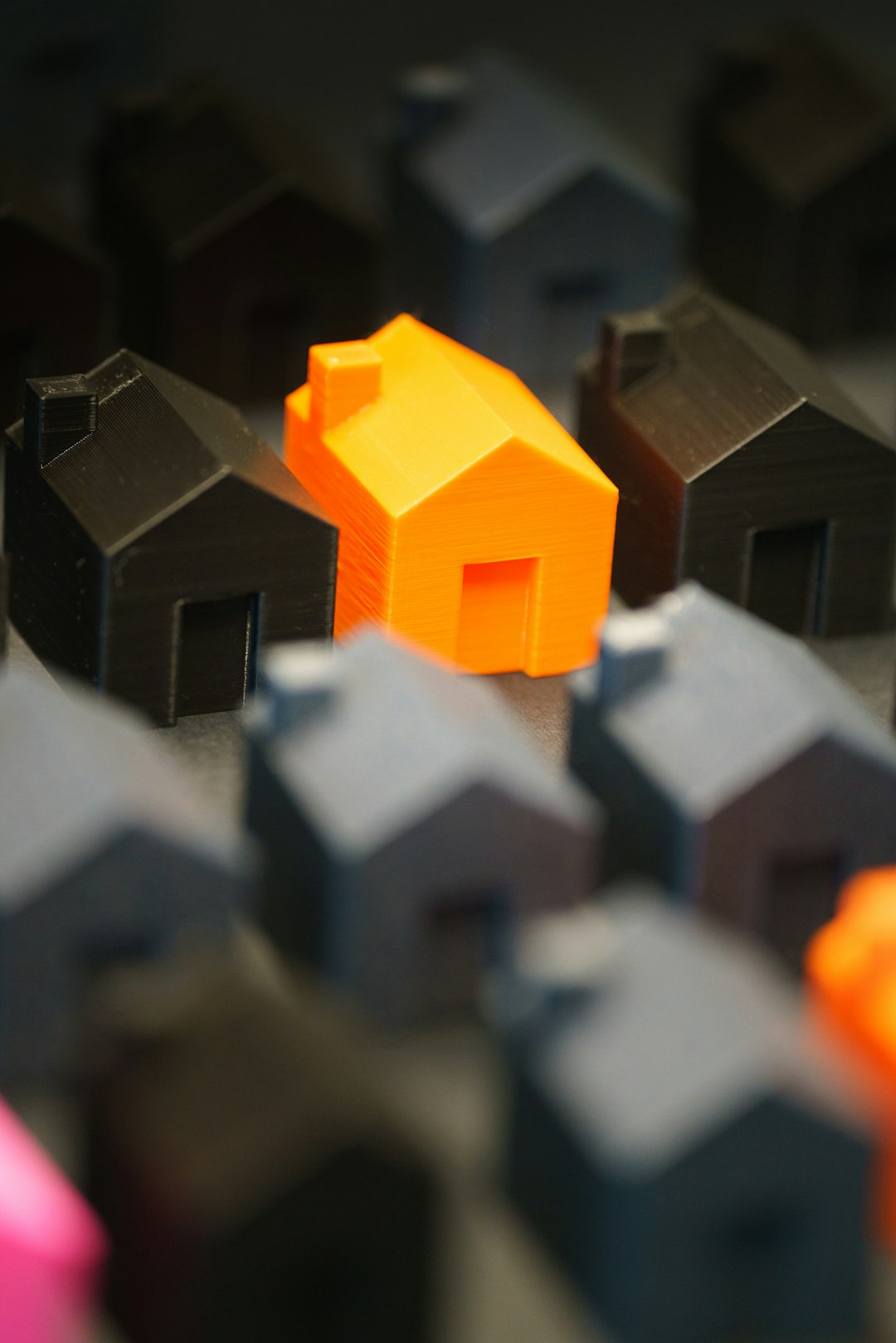services-03 house models residential district miniature real estate background